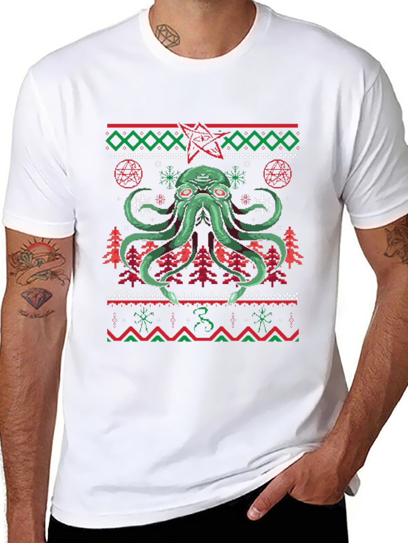 Cthulhu Christmas T-Shirt Ugly Sweater Style