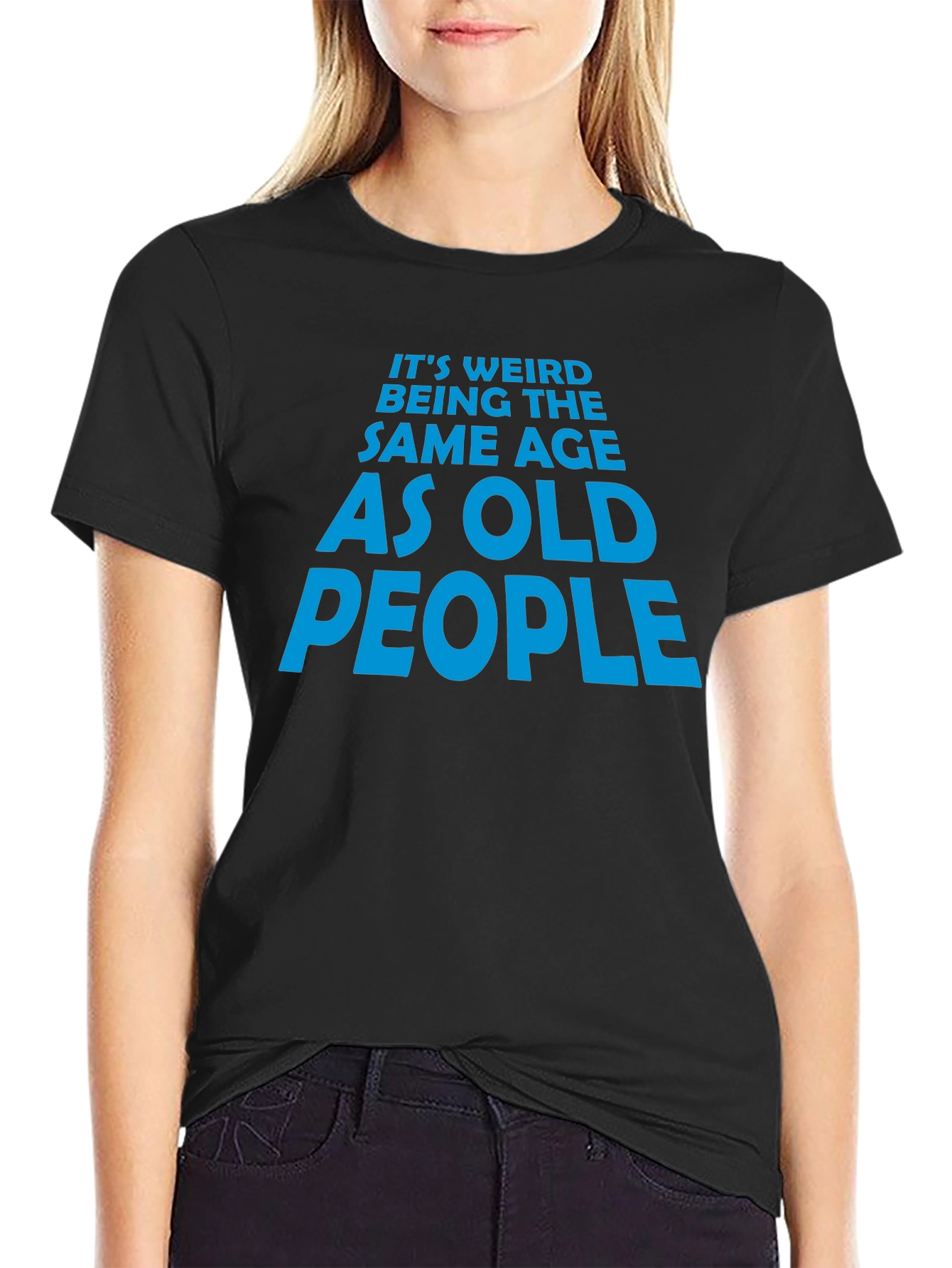 Funny Old People Graphic Tee - Black Cotton T-Shirt