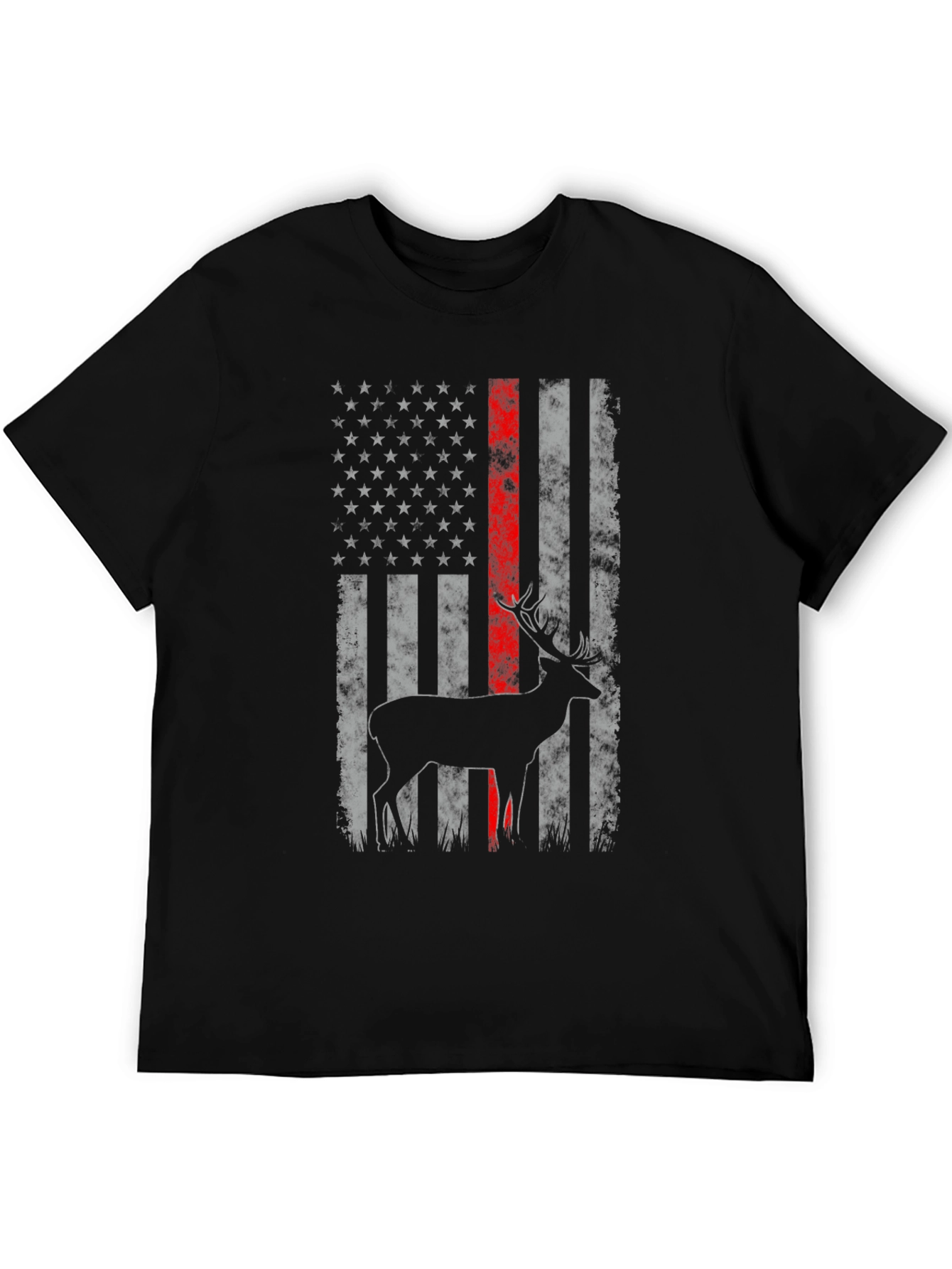 Deer American Flag Graphic T-Shirt