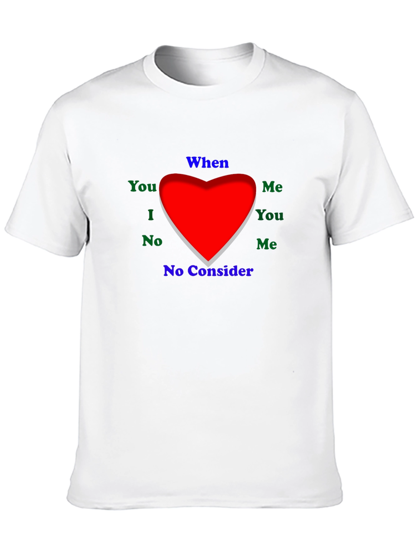 Emotional Word Heart Mens Black T-Shirt