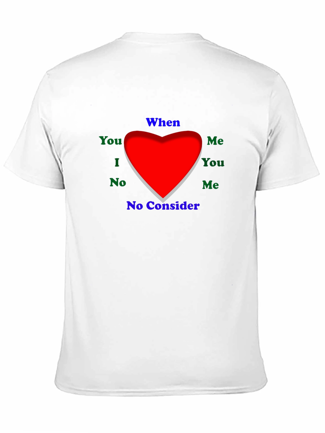 Emotional Word Heart Mens Black T-Shirt