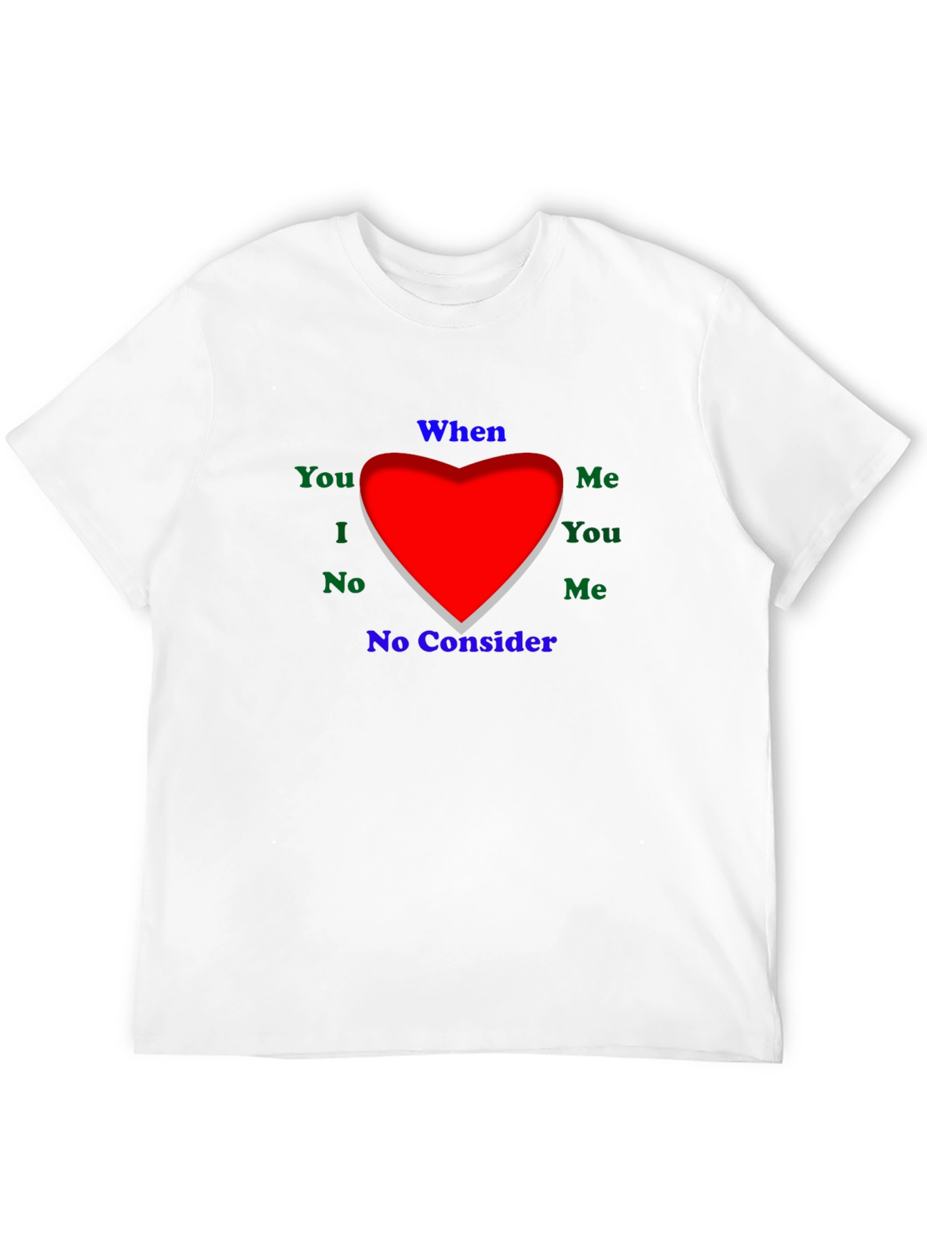 Emotional Word Heart Mens Black T-Shirt