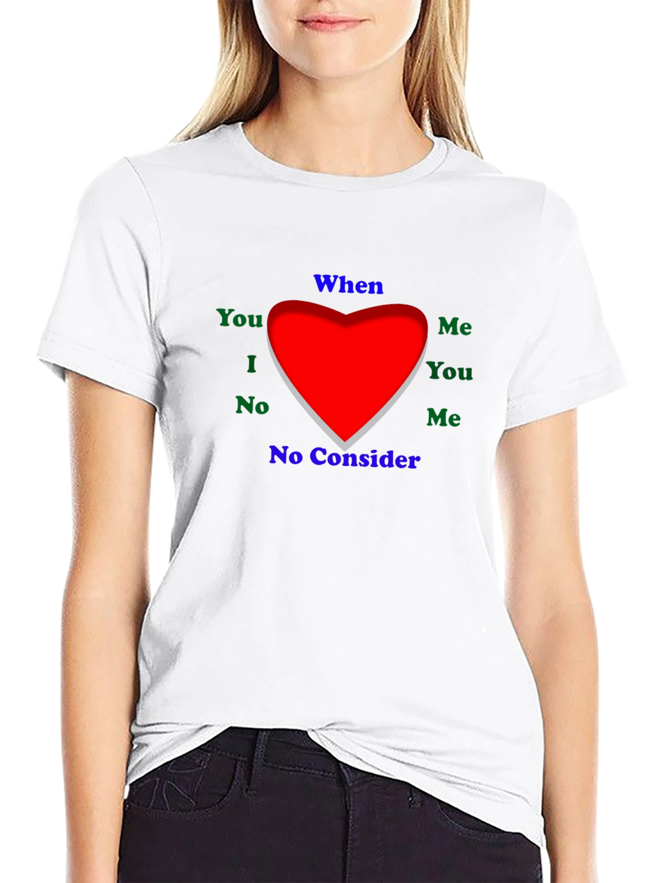 Emotional Word Heart Mens Black T-Shirt