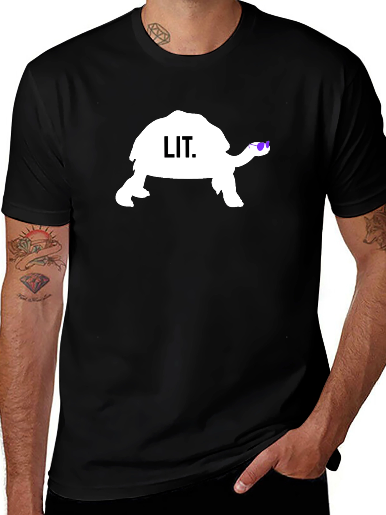 Cool Turtle Lit T-Shirt - Black