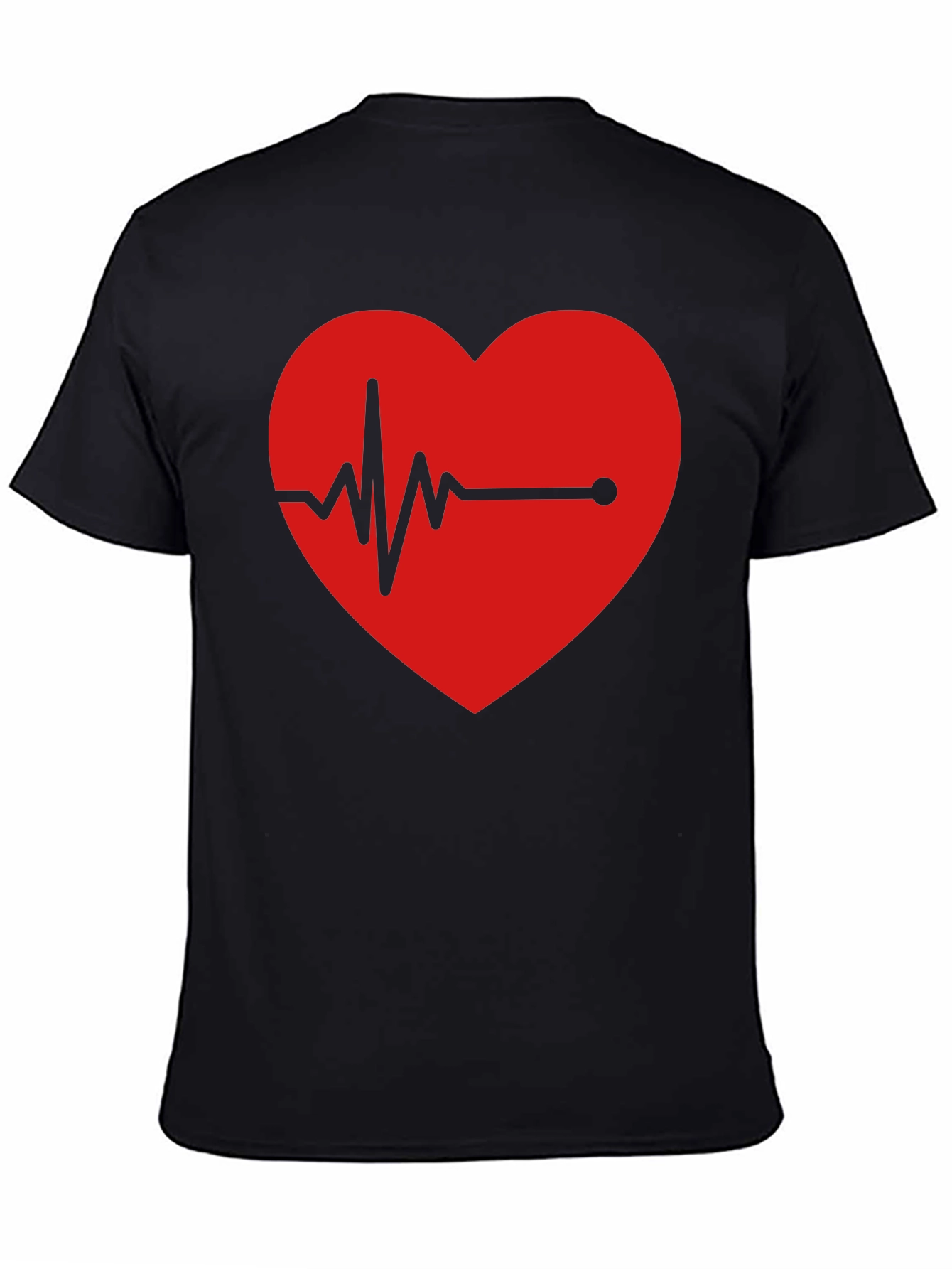 Heartbeat Graphic Tee - Black Cotton Blend