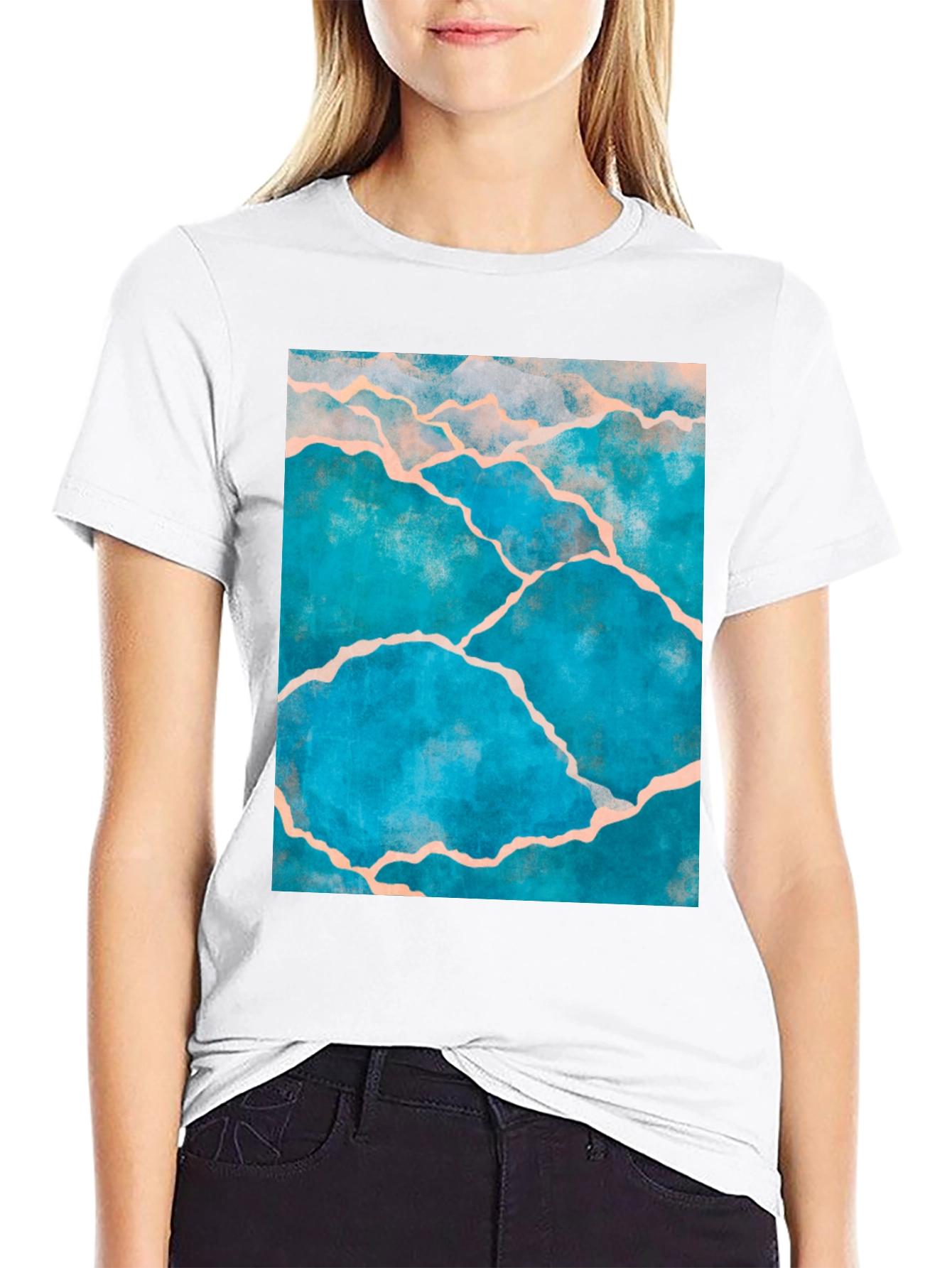 Kintsugi Style Graphic Tee - Black