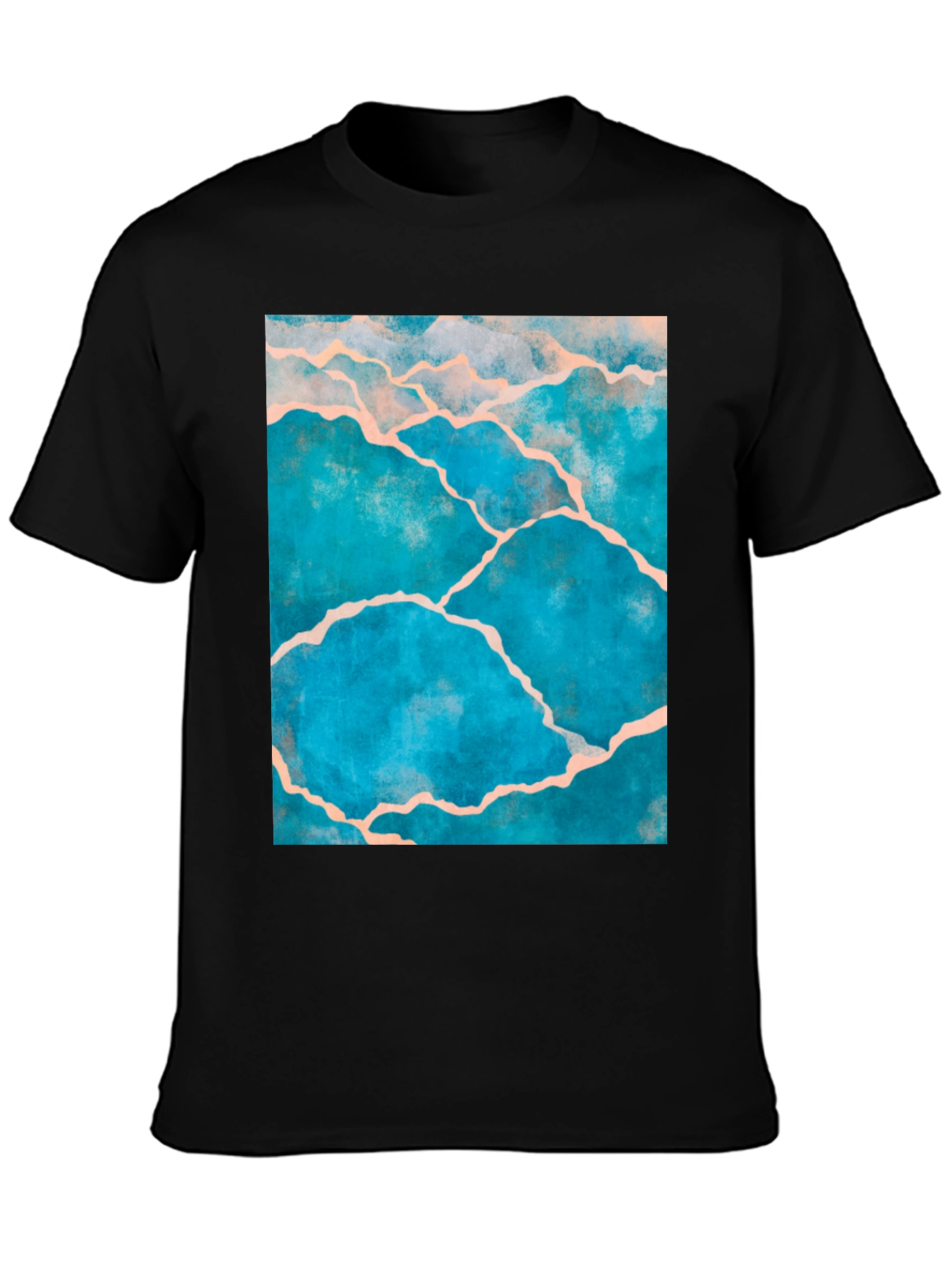 Kintsugi Style Graphic Tee - Black