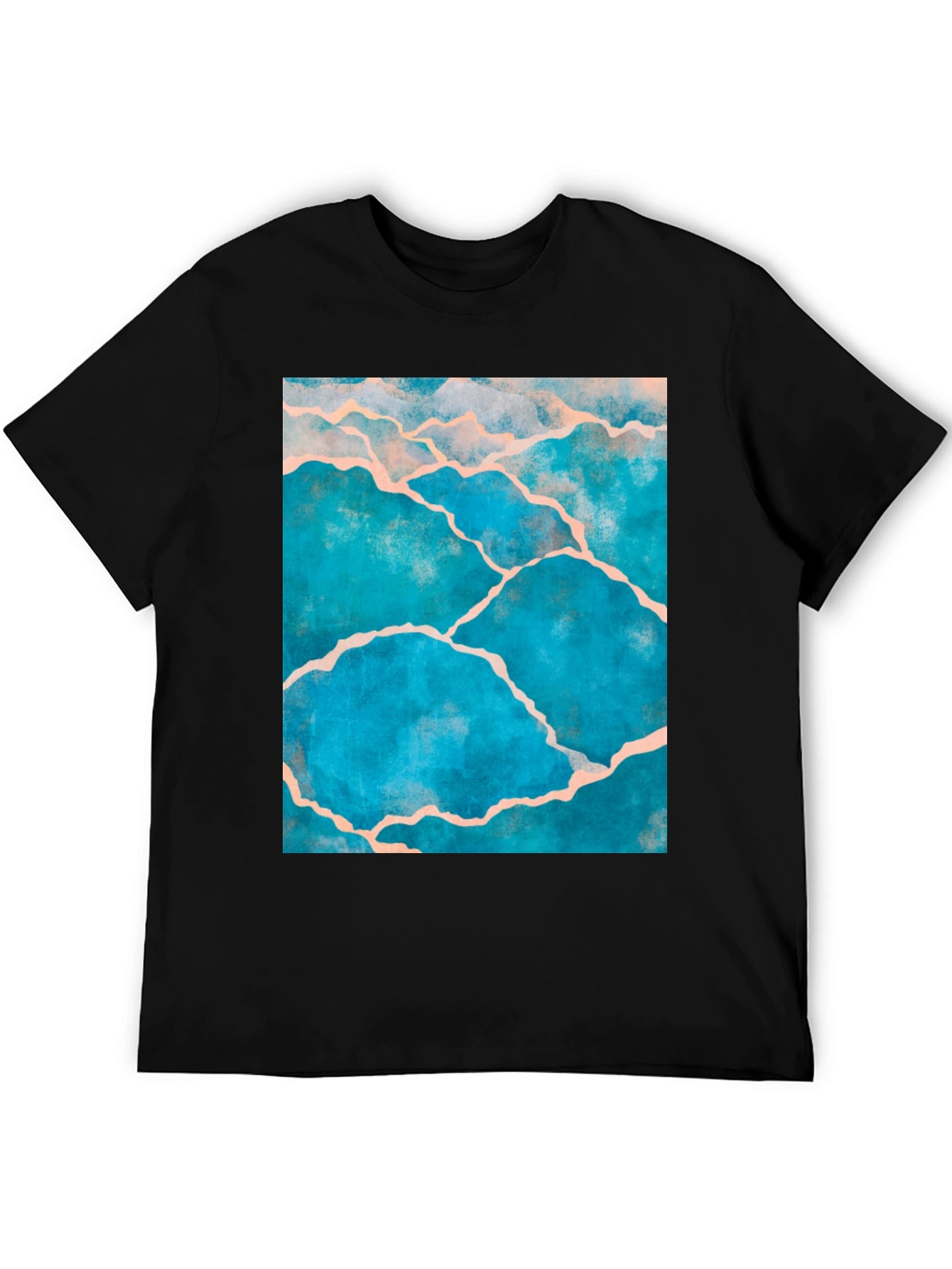 Kintsugi Style Graphic Tee - Black