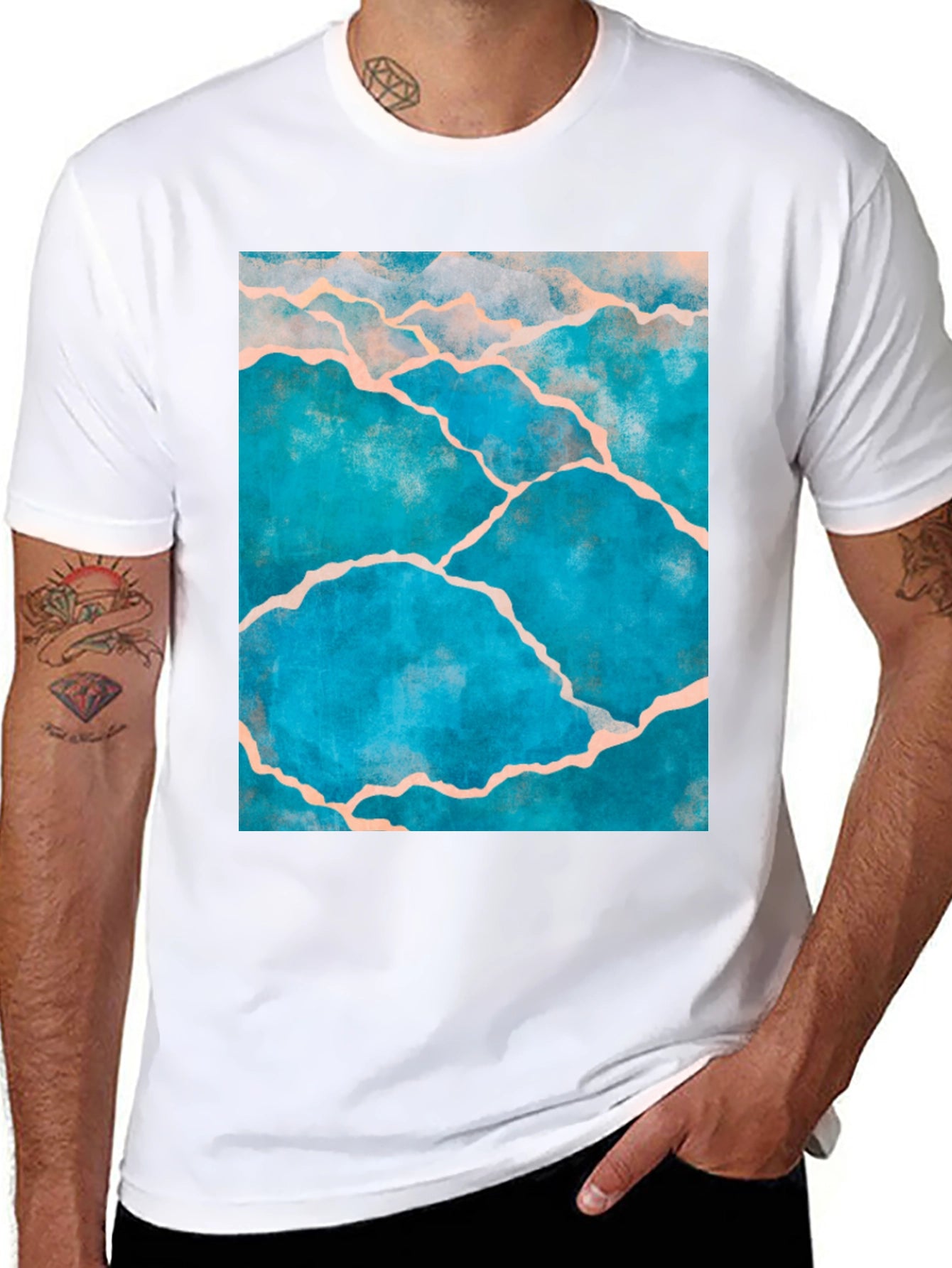 Kintsugi Style Graphic Tee - Black