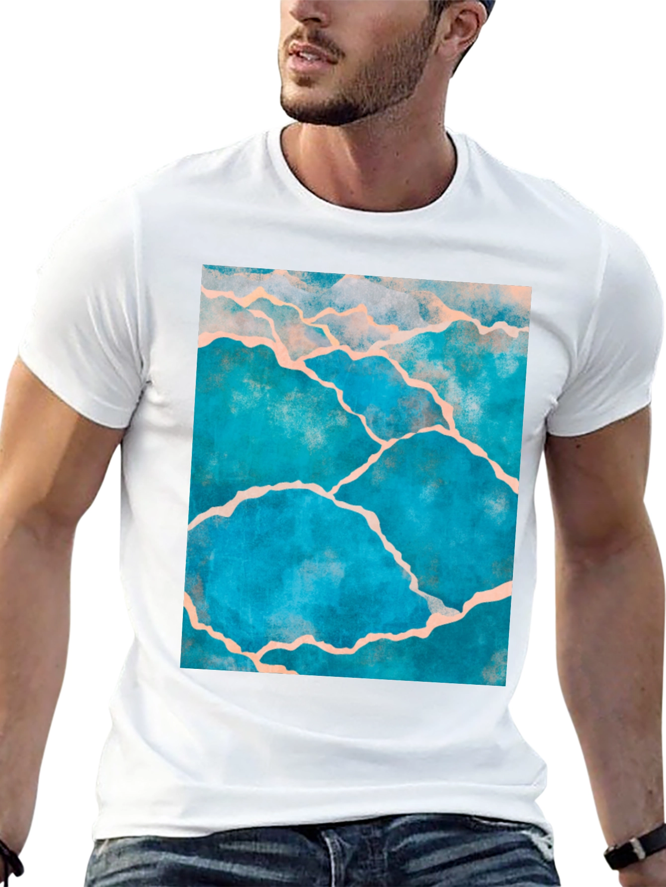 Kintsugi Style Graphic Tee - Black