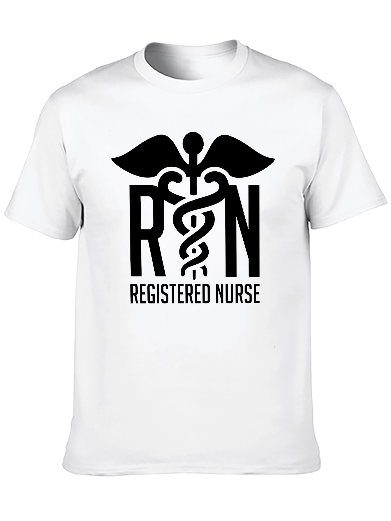 RN Registered Nurse Black Graphic T-Shirt