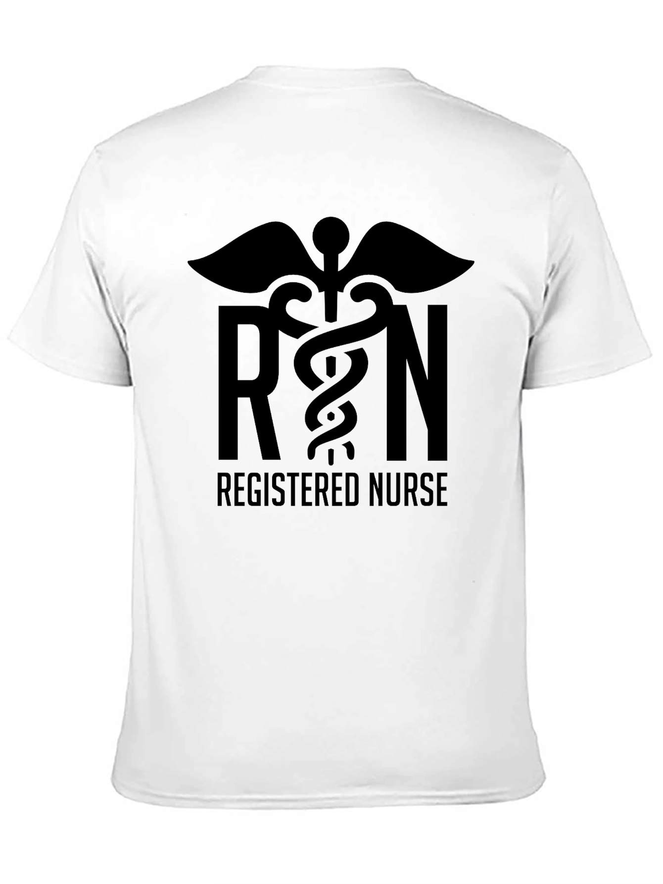 RN Registered Nurse Black Graphic T-Shirt