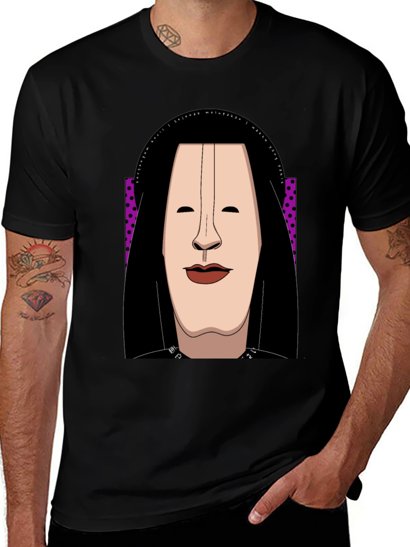 Abstract Face Graphic Tee - Unique Casual Style
