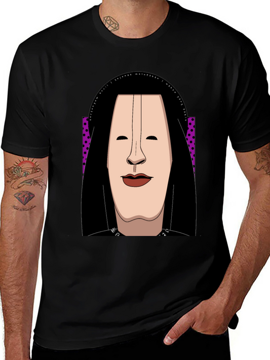 Abstract Face Graphic Tee - Unique Casual Style