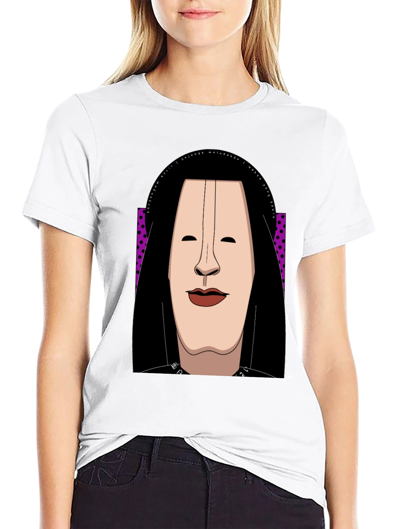 Abstract Face Graphic Tee - Unique Casual Style