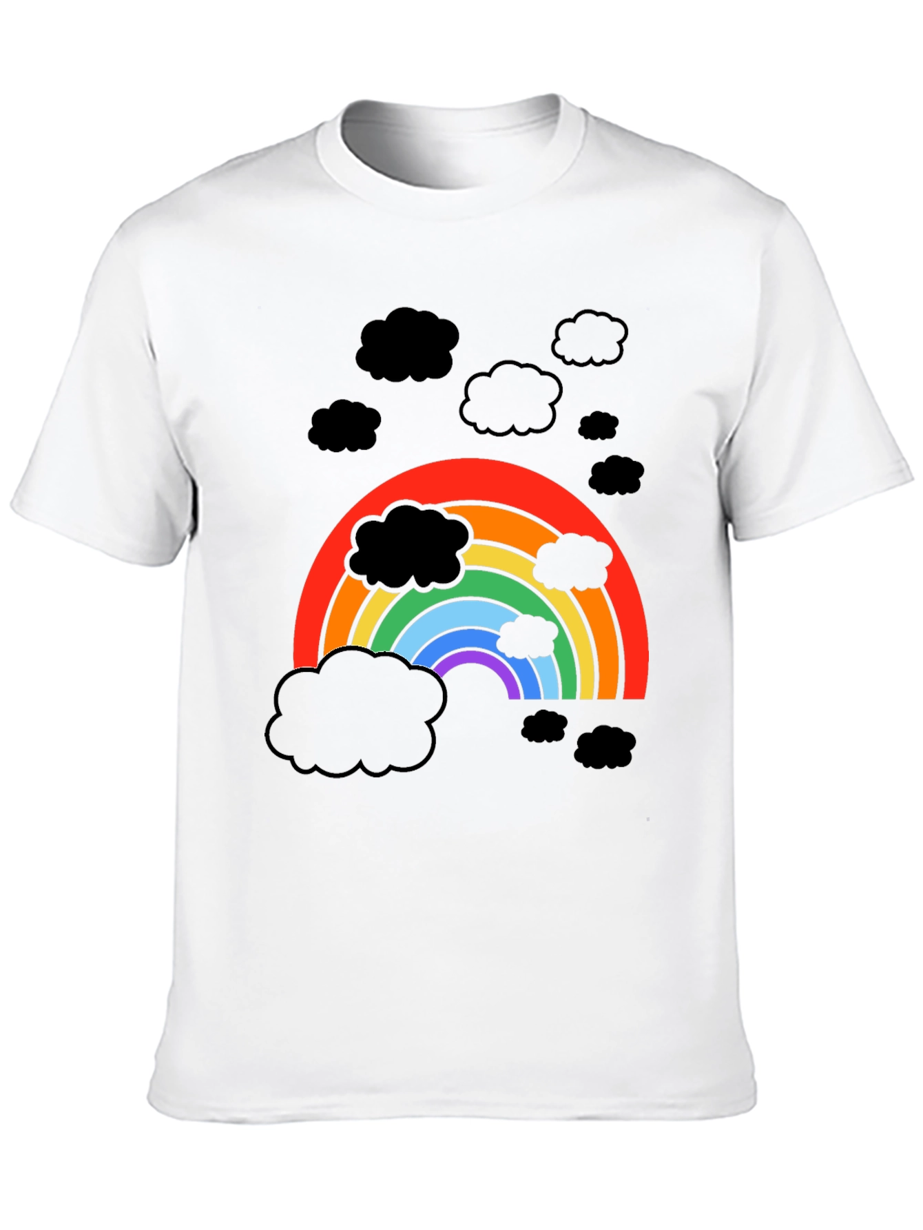 Rainbow Cloud Graphic T-Shirt - Stylish Weather Tee
