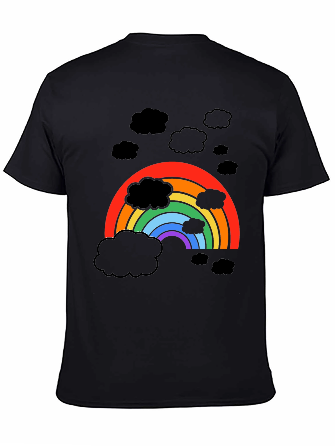 Rainbow Cloud Graphic T-Shirt - Stylish Weather Tee