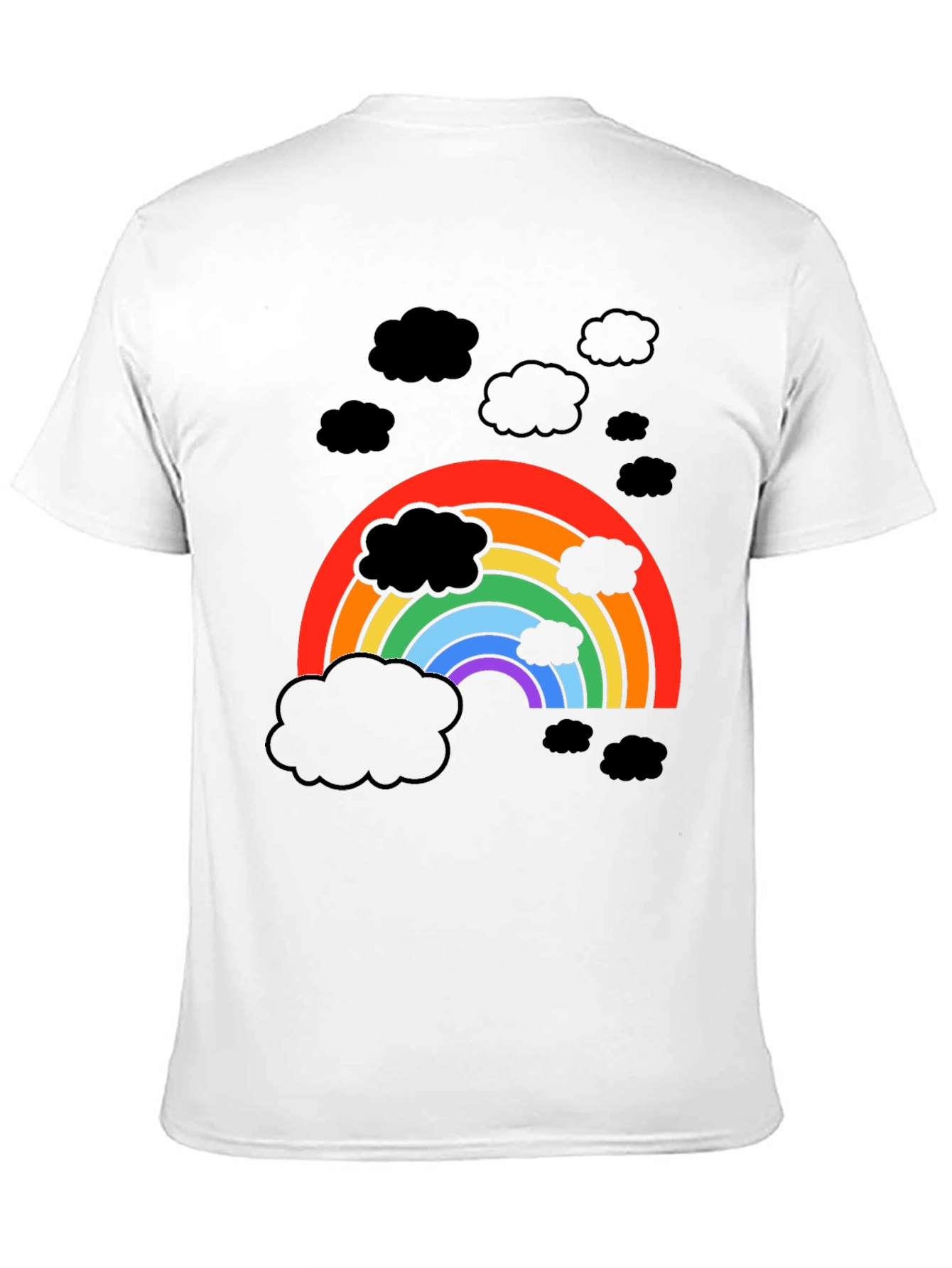 Rainbow Cloud Graphic T-Shirt - Stylish Weather Tee