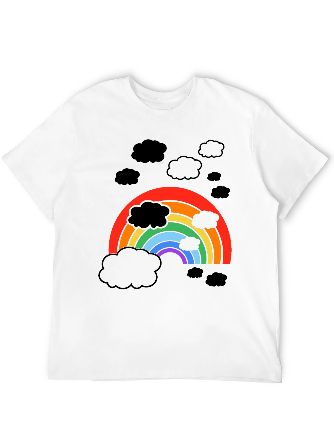 Rainbow Cloud Graphic T-Shirt - Stylish Weather Tee