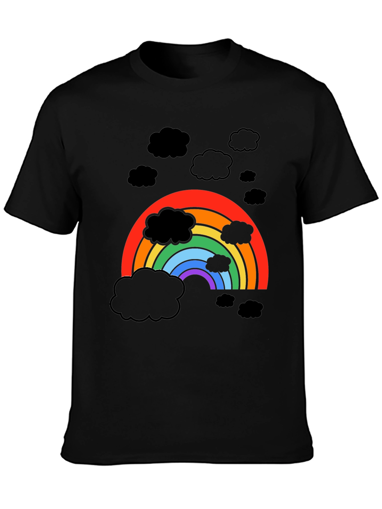 Rainbow Cloud Graphic T-Shirt - Stylish Weather Tee