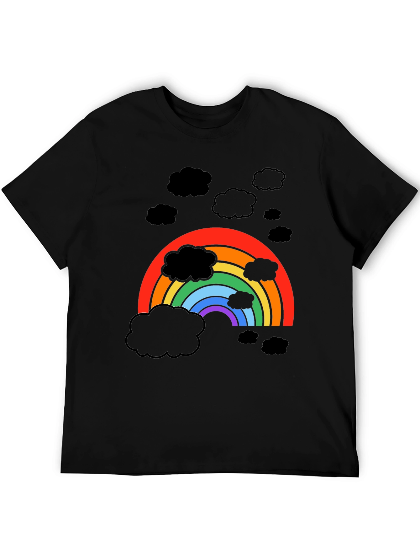 Rainbow Cloud Graphic T-Shirt - Stylish Weather Tee