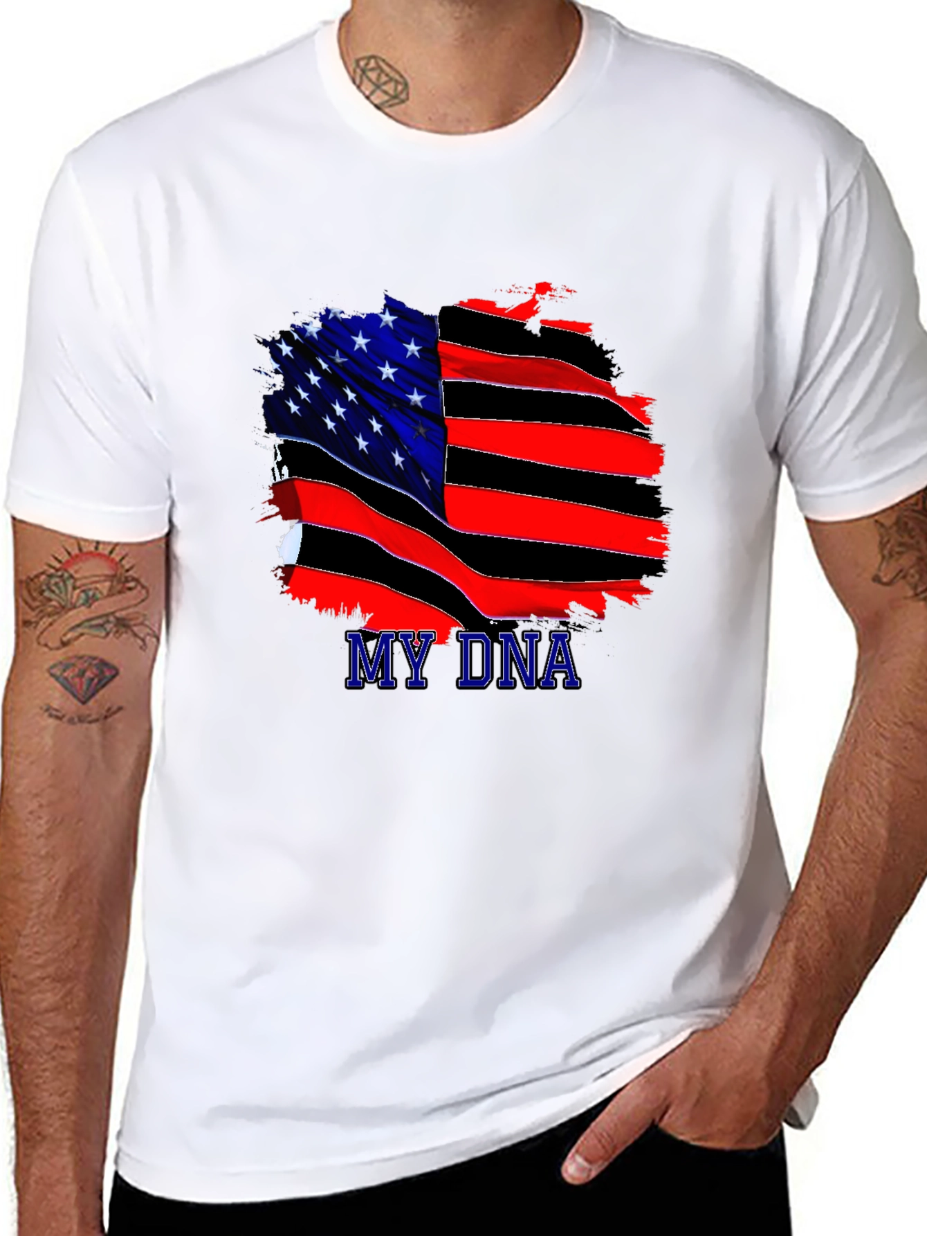 My DNA American Flag Graphic T-Shirt