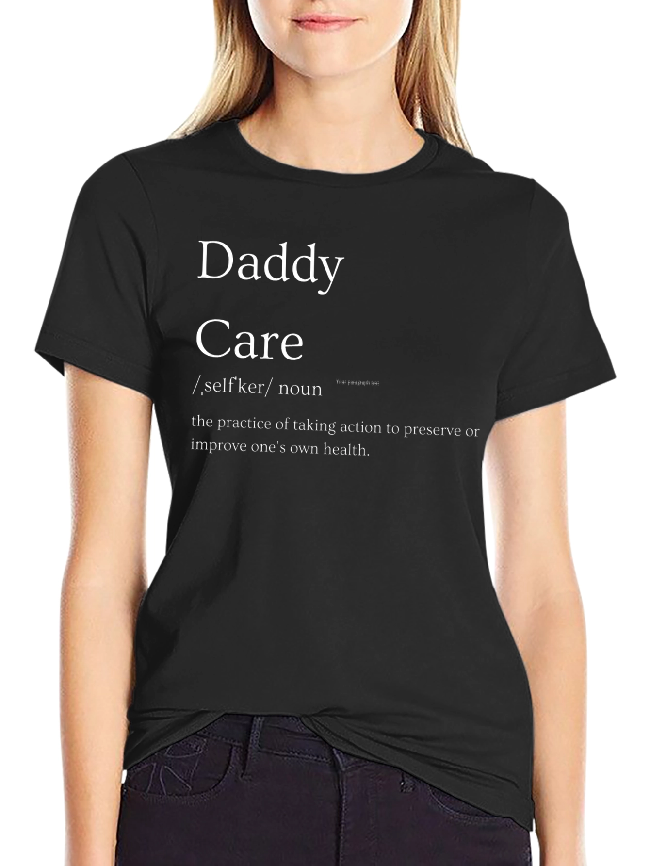 Daddy Care Definition Black T-Shirt