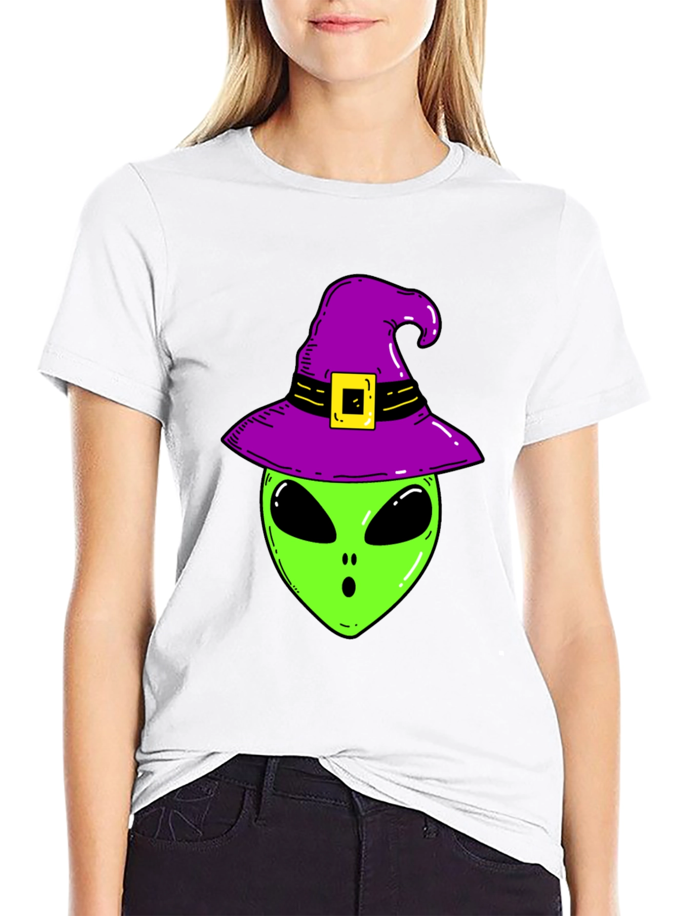Alien Witch T-Shirt - Spooky Halloween Fun!
