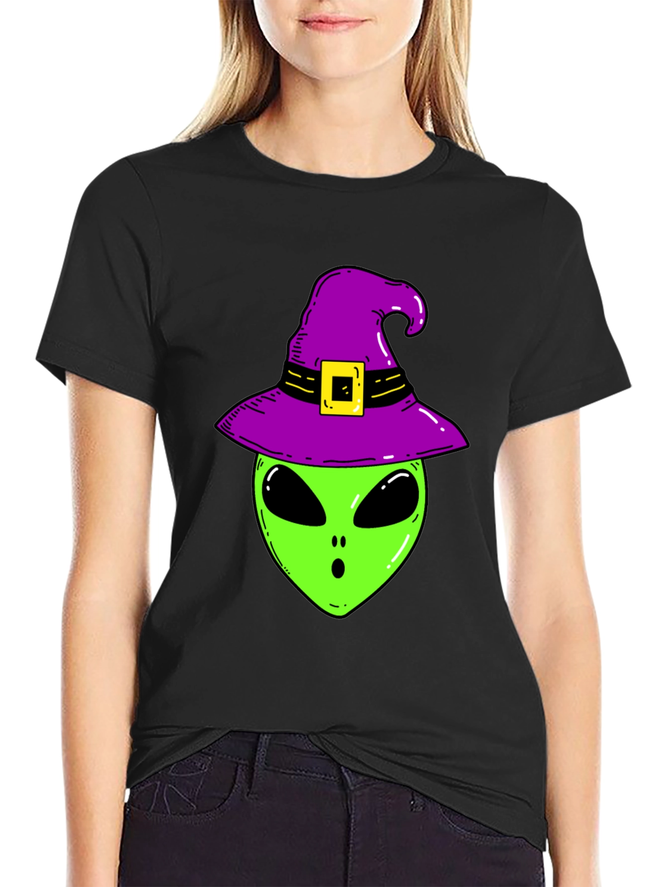 Alien Witch T-Shirt - Spooky Halloween Fun!