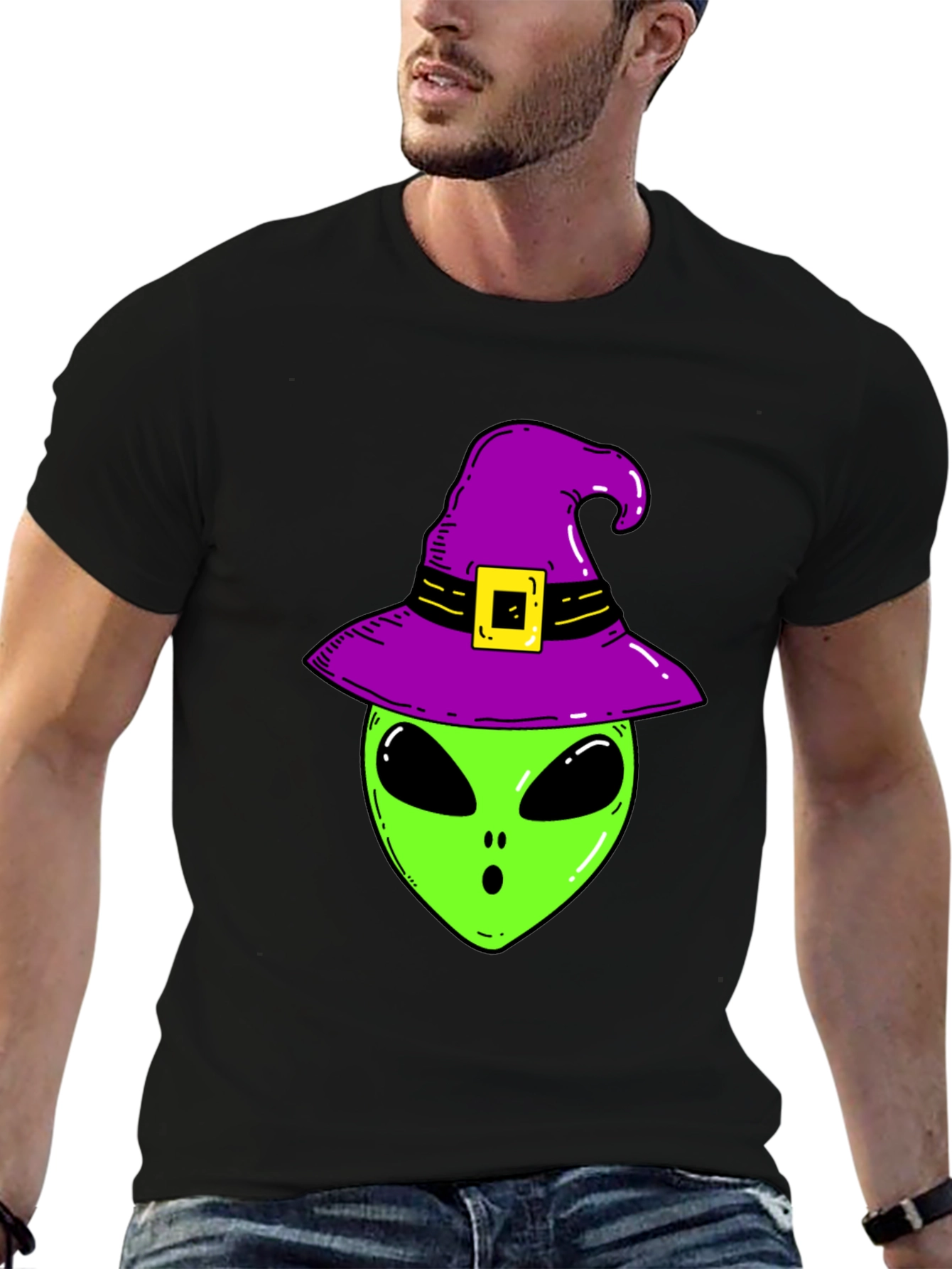 Alien Witch T-Shirt - Spooky Halloween Fun!
