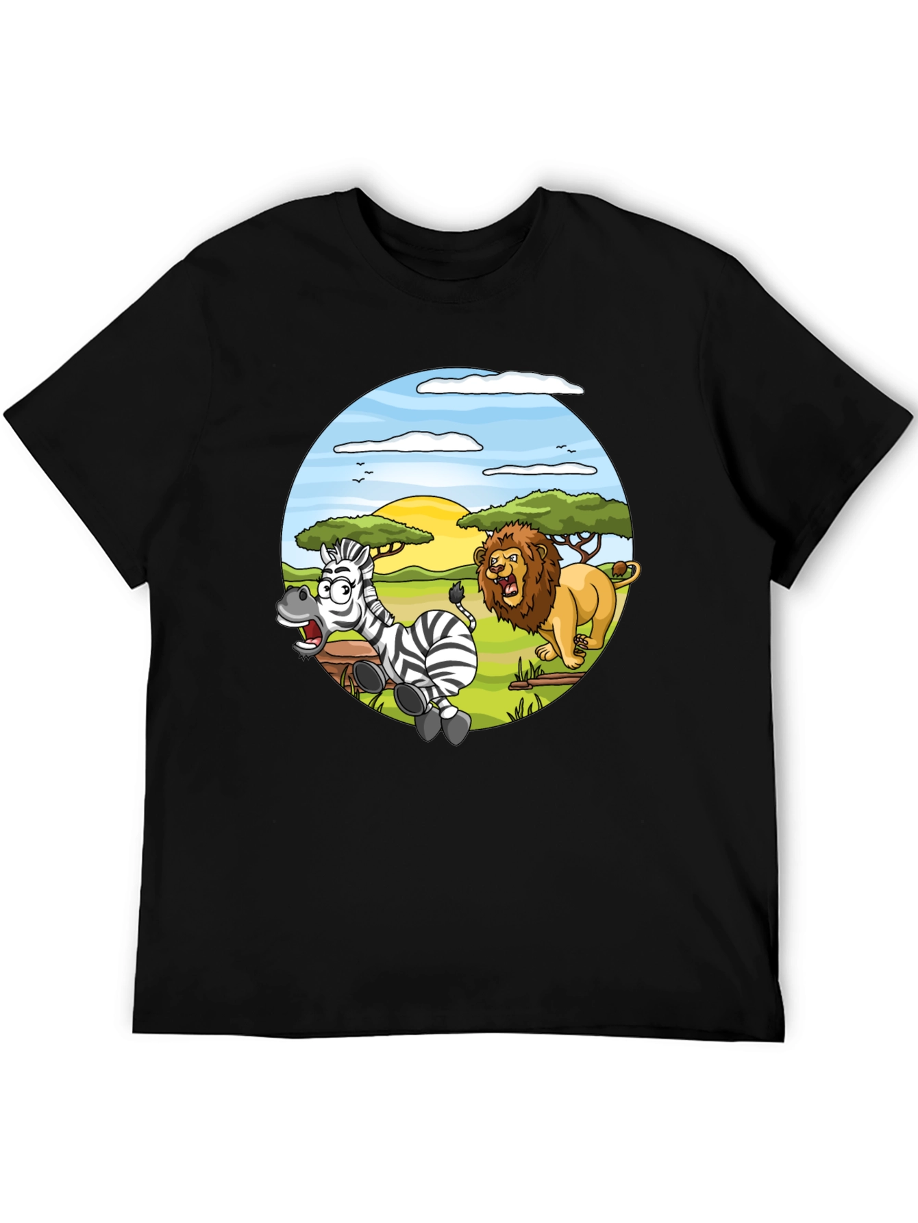 Lion and Zebra Cartoon T-Shirt