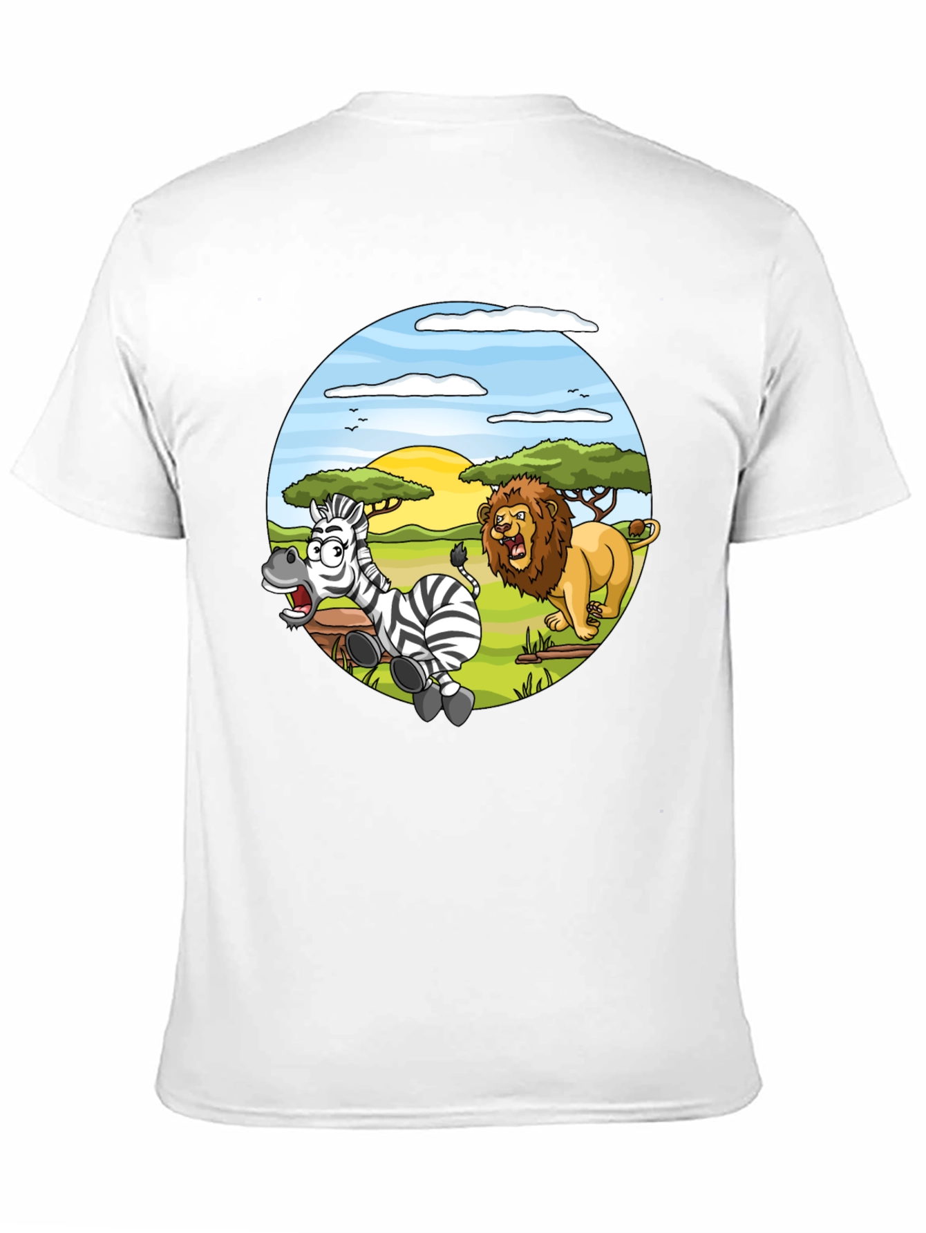 Lion and Zebra Cartoon T-Shirt