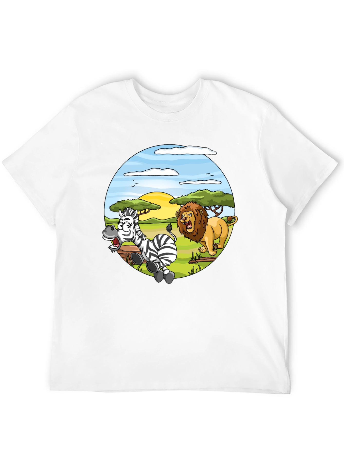 Lion and Zebra Cartoon T-Shirt