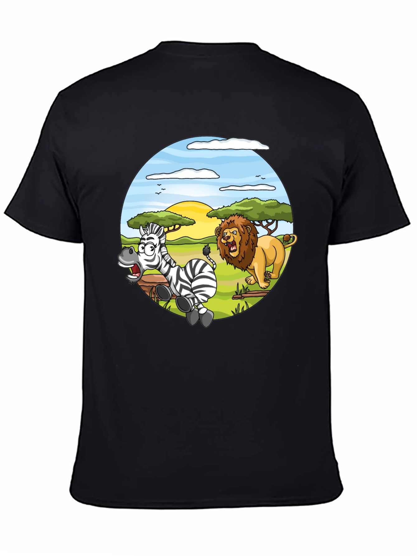Lion and Zebra Cartoon T-Shirt