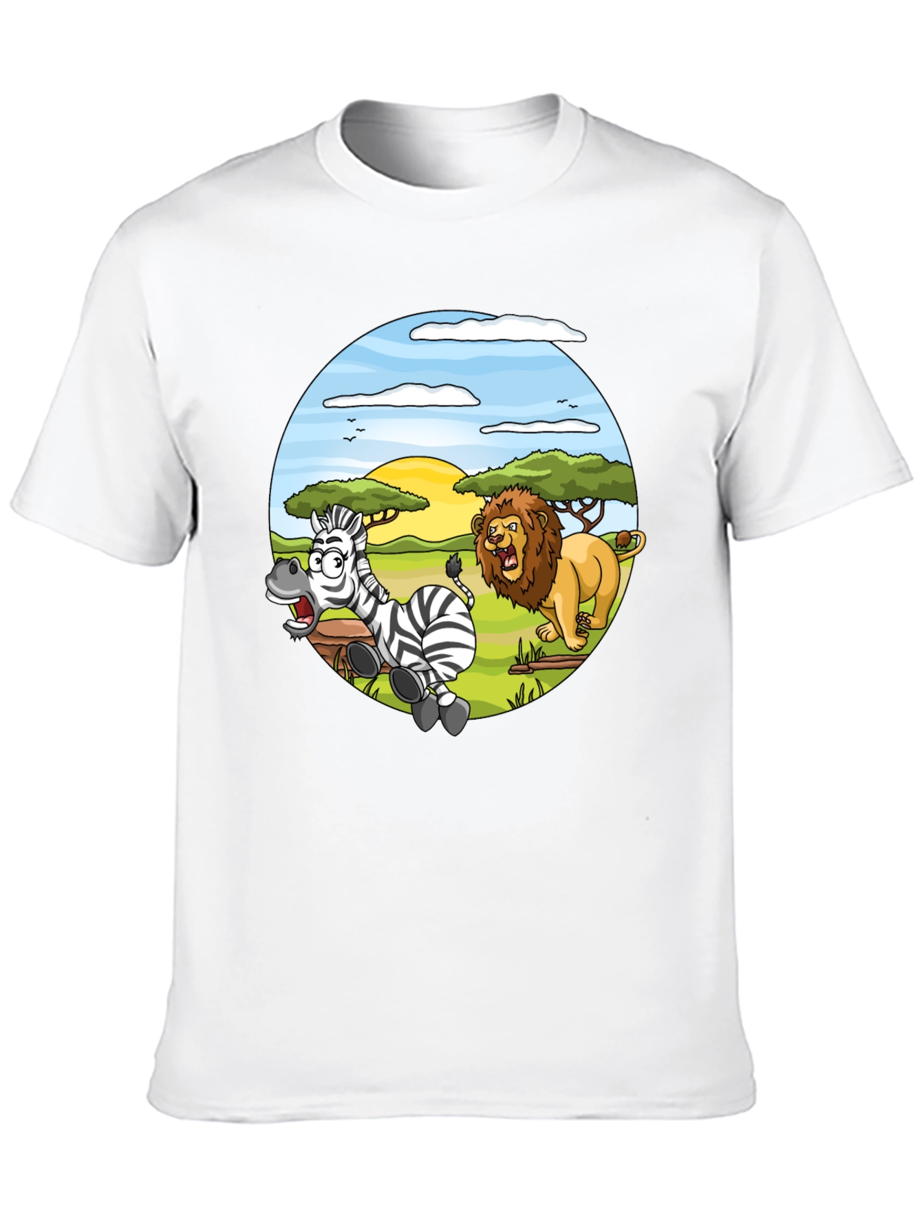 Lion and Zebra Cartoon T-Shirt