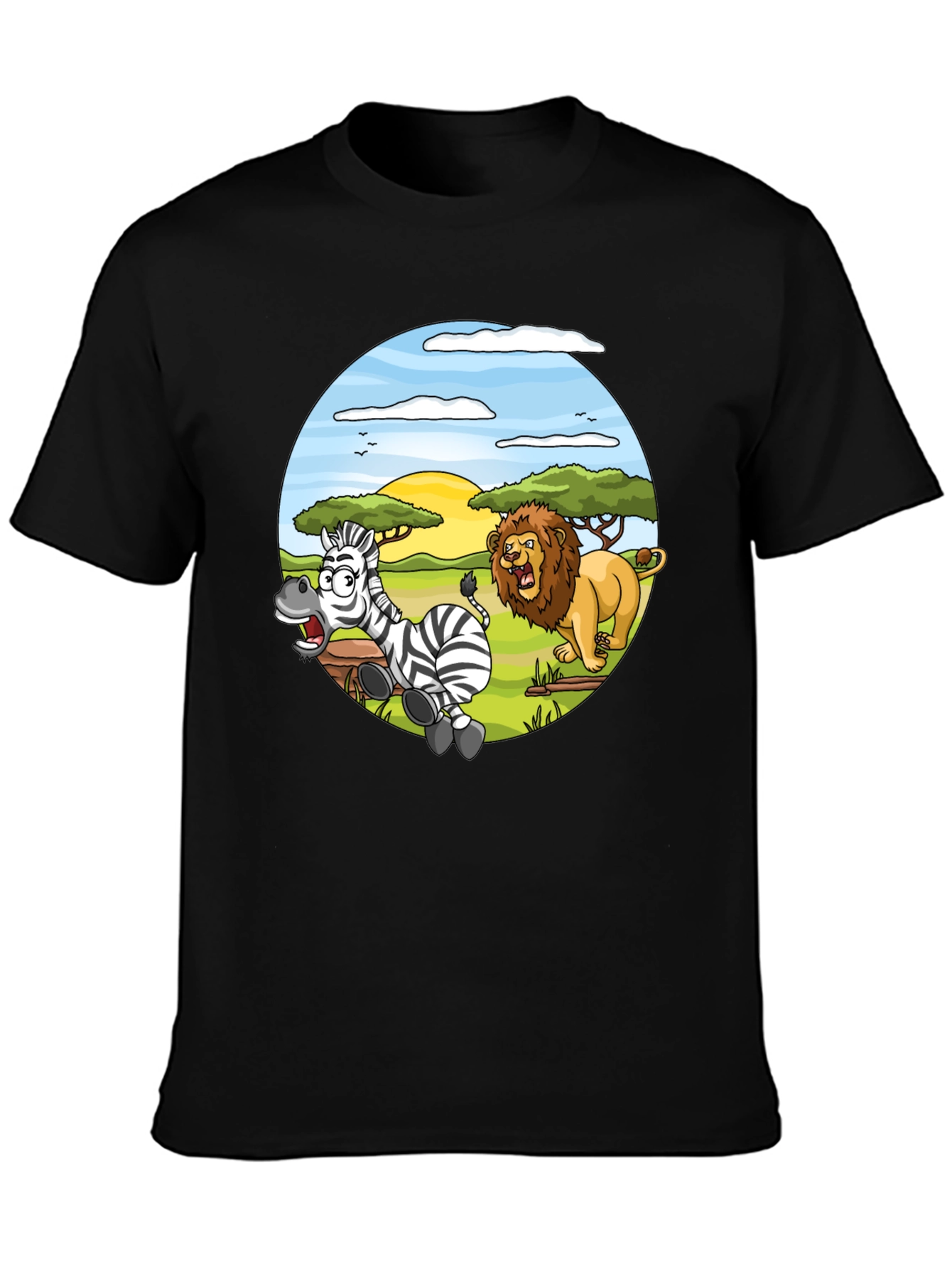 Lion and Zebra Cartoon T-Shirt