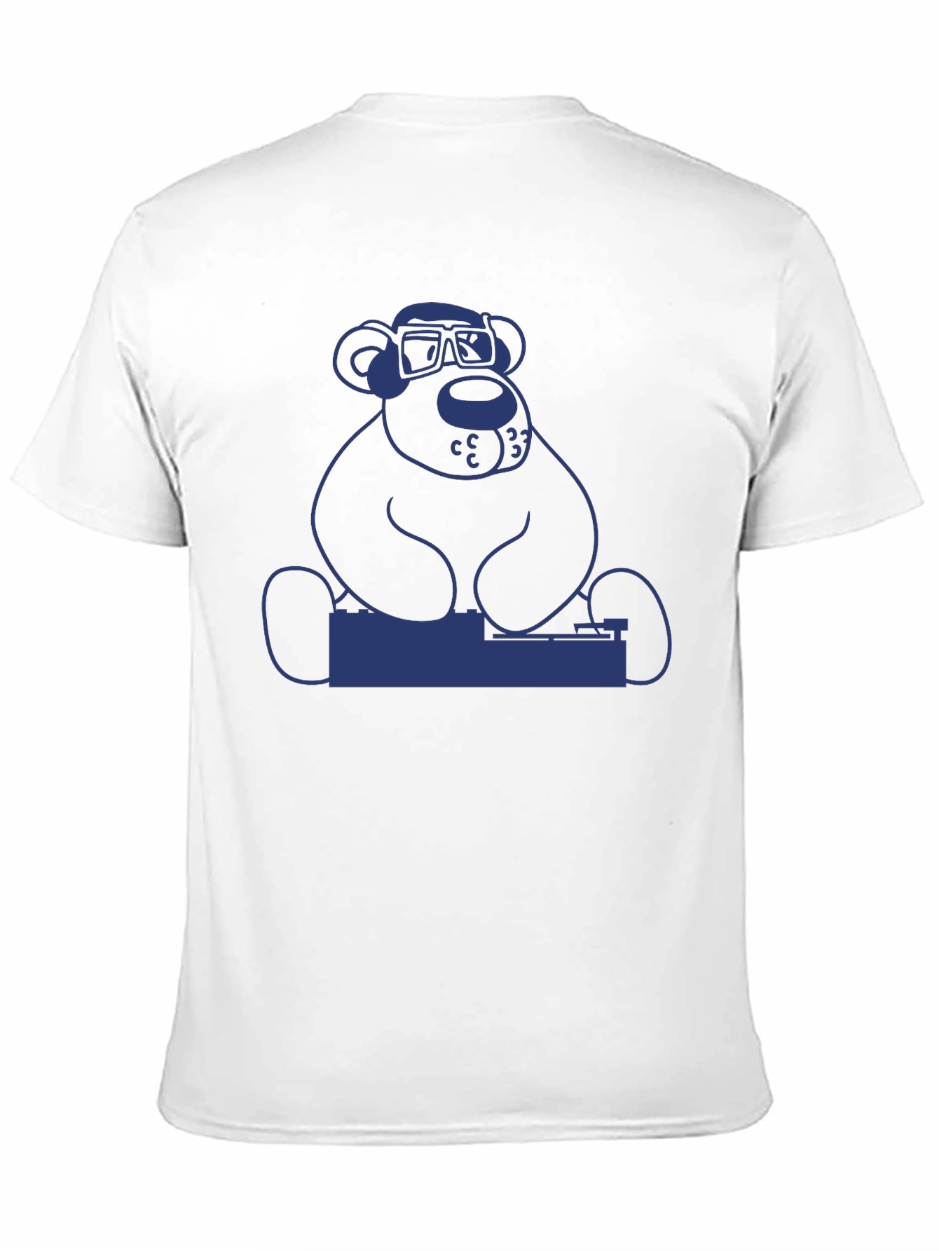 DJ Bear Graphic Tee - Black Cotton T-Shirt