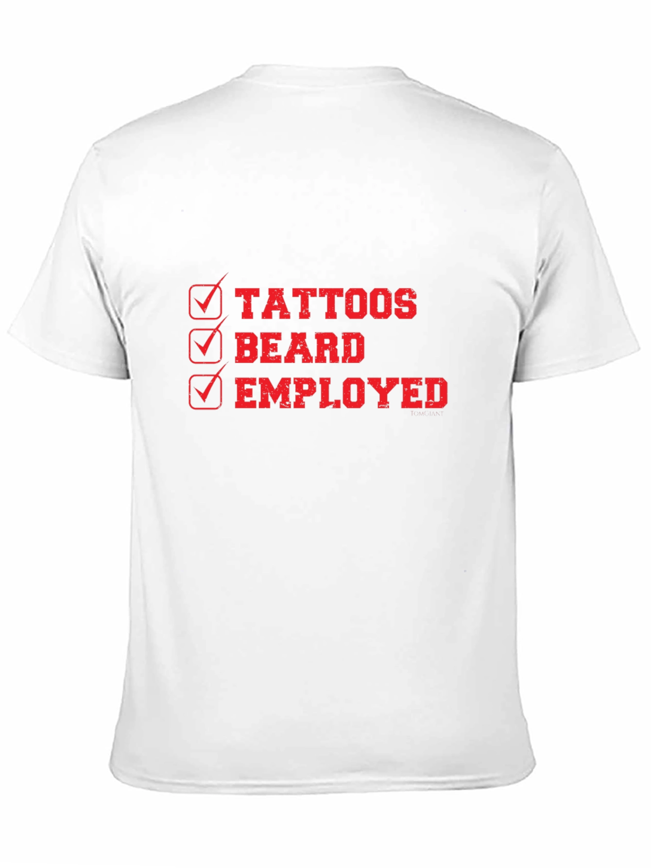 Tattoos Beard Employed Mens Black Graphic Tee