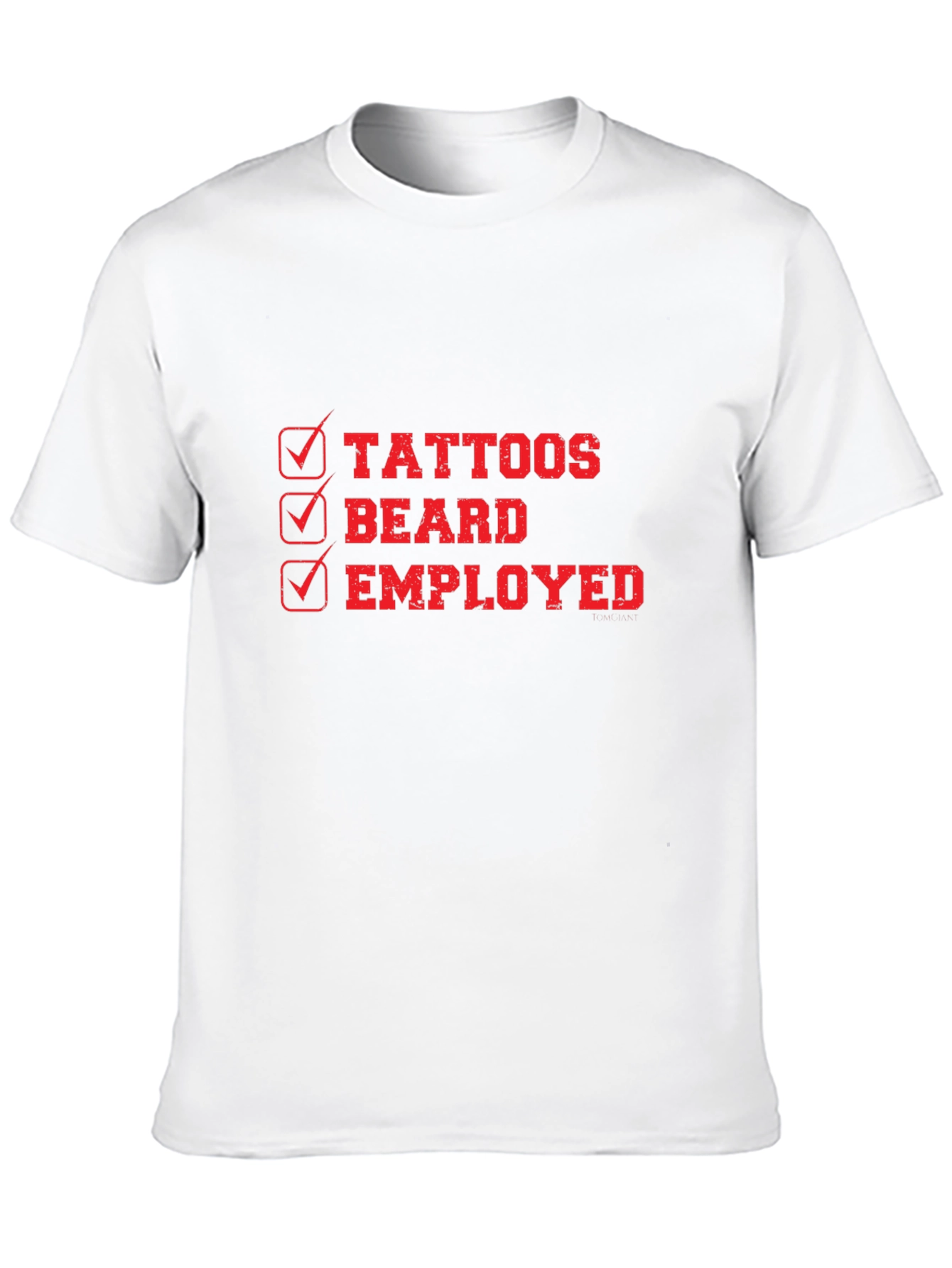 Tattoos Beard Employed Mens Black Graphic Tee