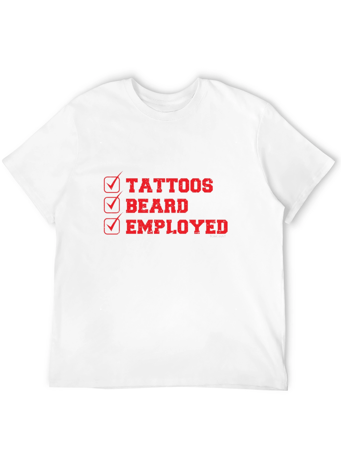 Tattoos Beard Employed Mens Black Graphic Tee
