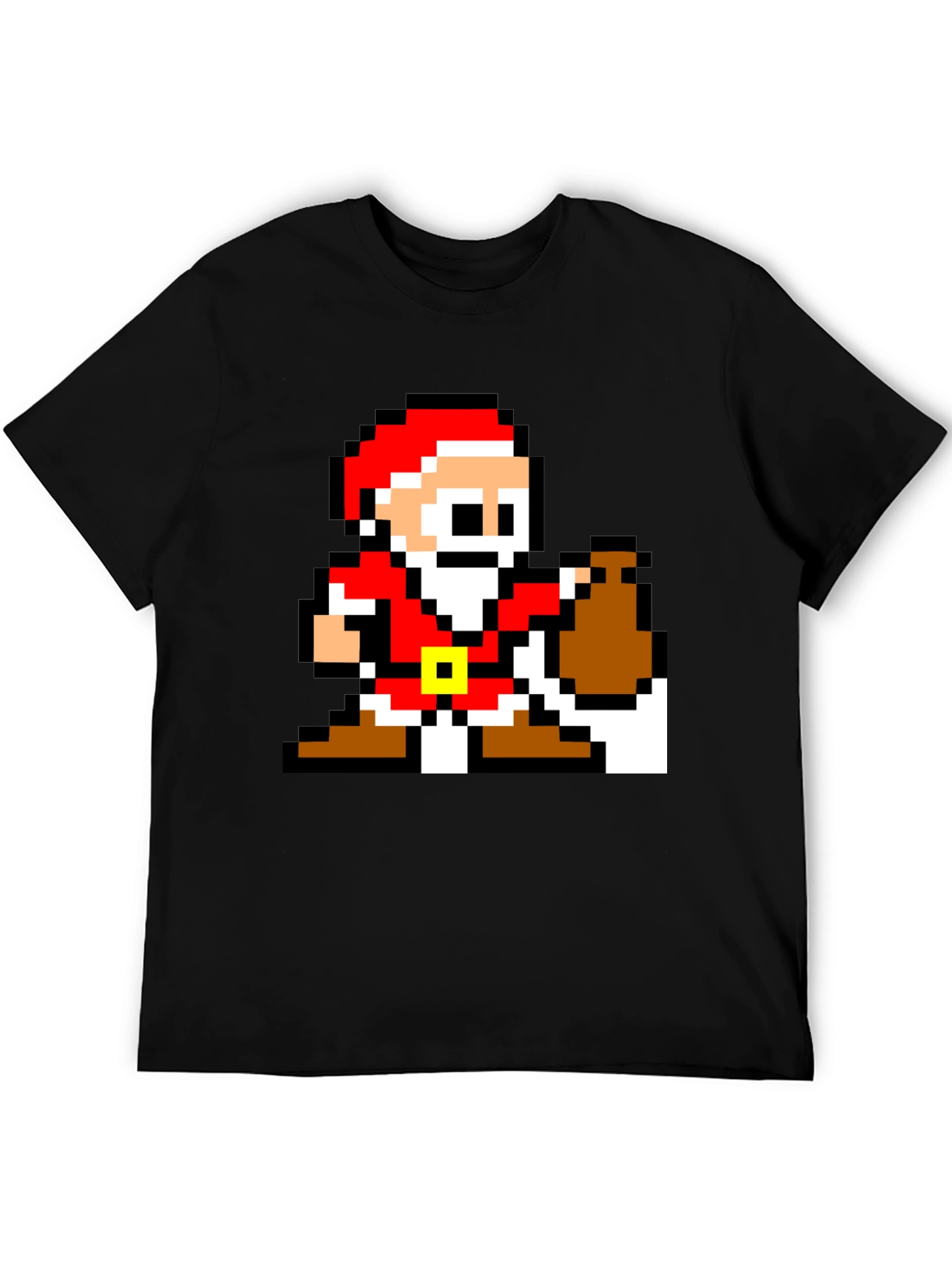 8-Bit Santa T-Shirt - Retro Holiday Style