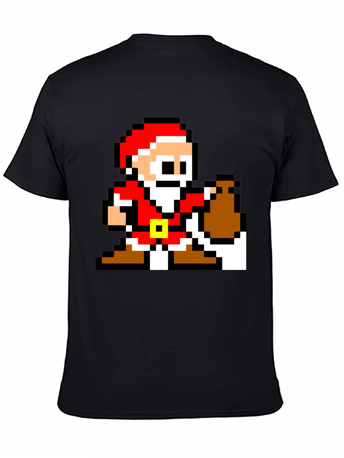 8-Bit Santa T-Shirt - Retro Holiday Style
