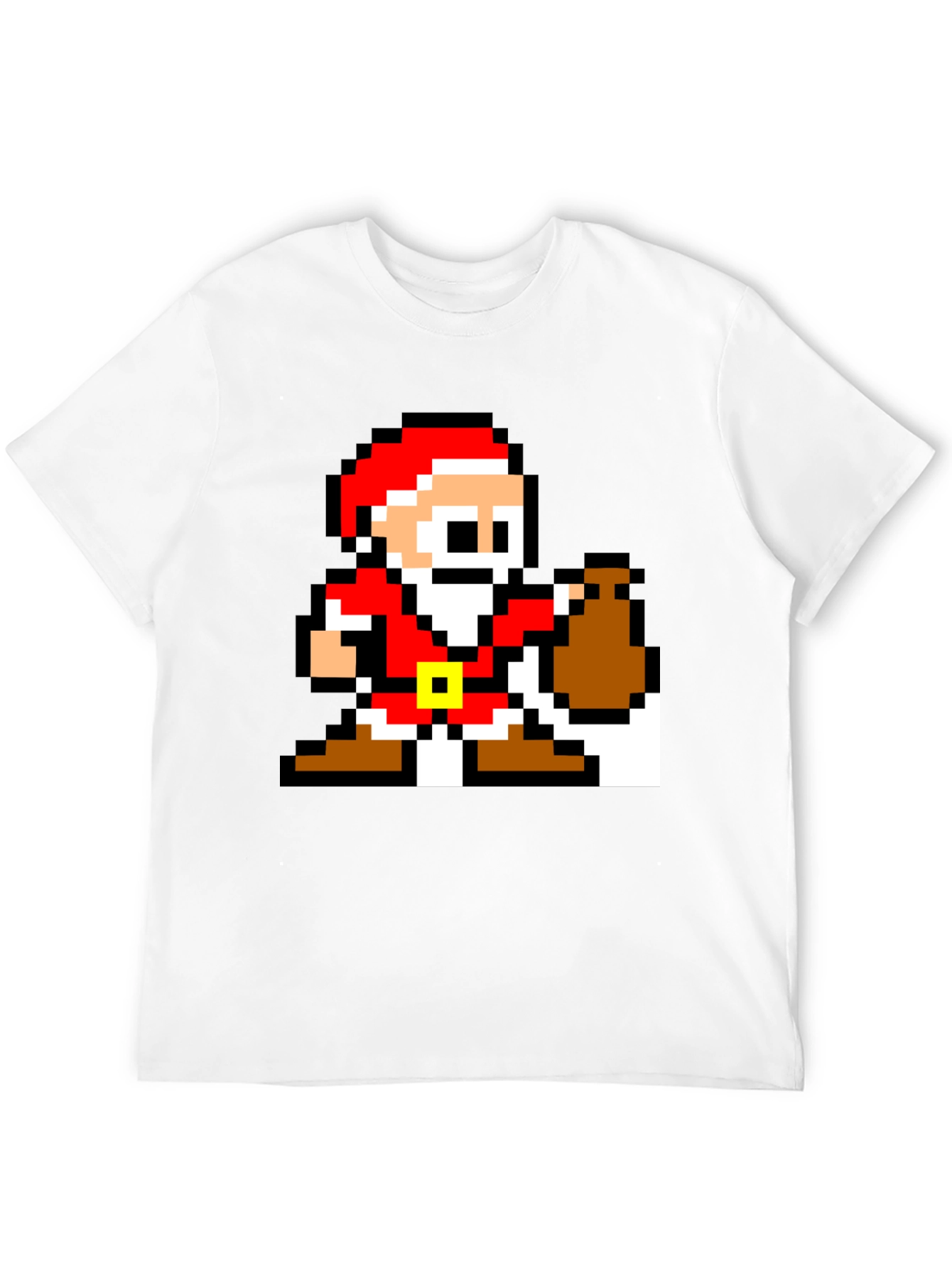 8-Bit Santa T-Shirt - Retro Holiday Style