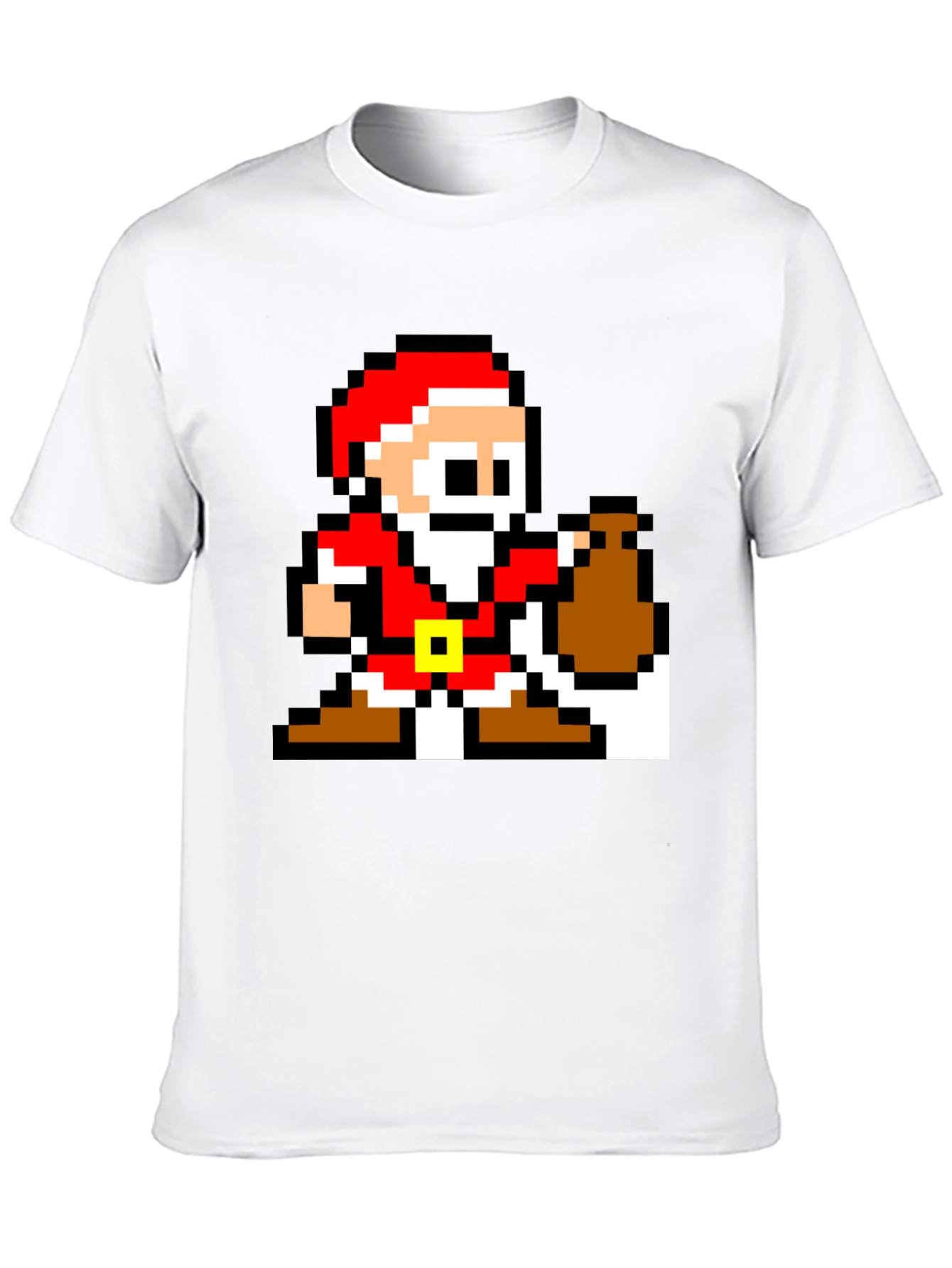 8-Bit Santa T-Shirt - Retro Holiday Style