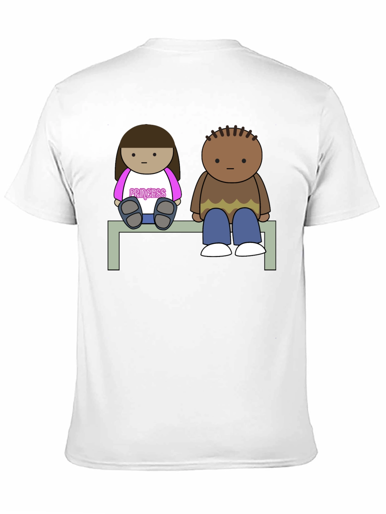 Cartoon Couple Sitting on Bench T-Shirt