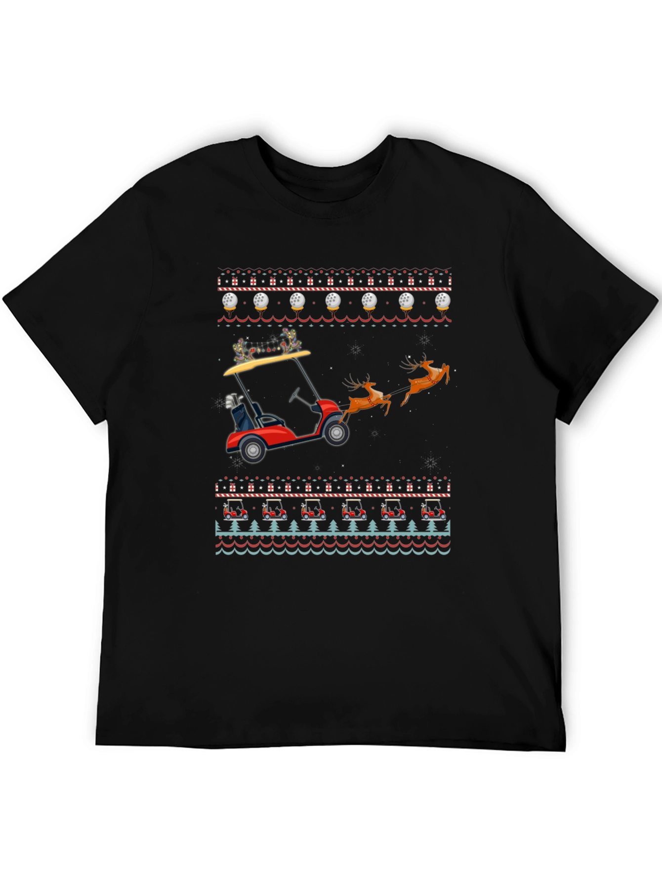 Christmas Golf Cart Ugly Sweater T-Shirt