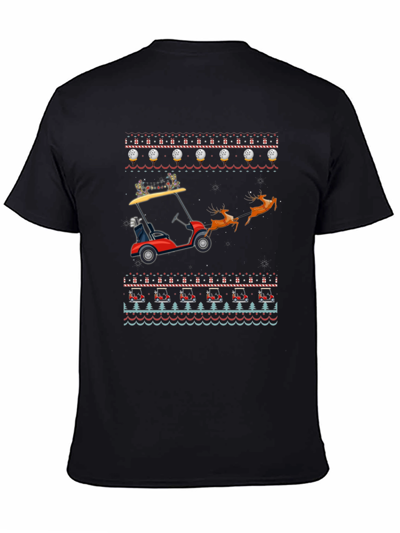 Christmas Golf Cart Ugly Sweater T-Shirt
