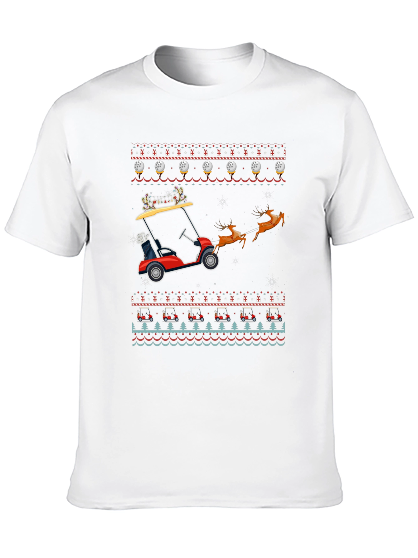 Christmas Golf Cart Ugly Sweater T-Shirt