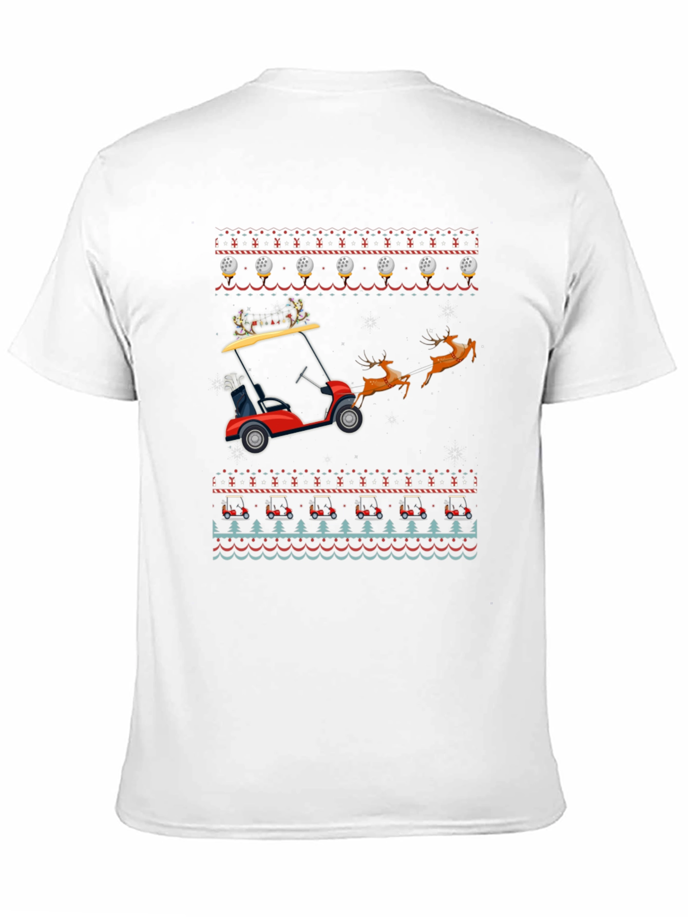 Christmas Golf Cart Ugly Sweater T-Shirt