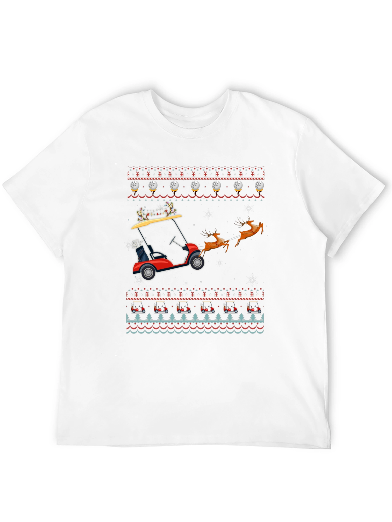 Christmas Golf Cart Ugly Sweater T-Shirt